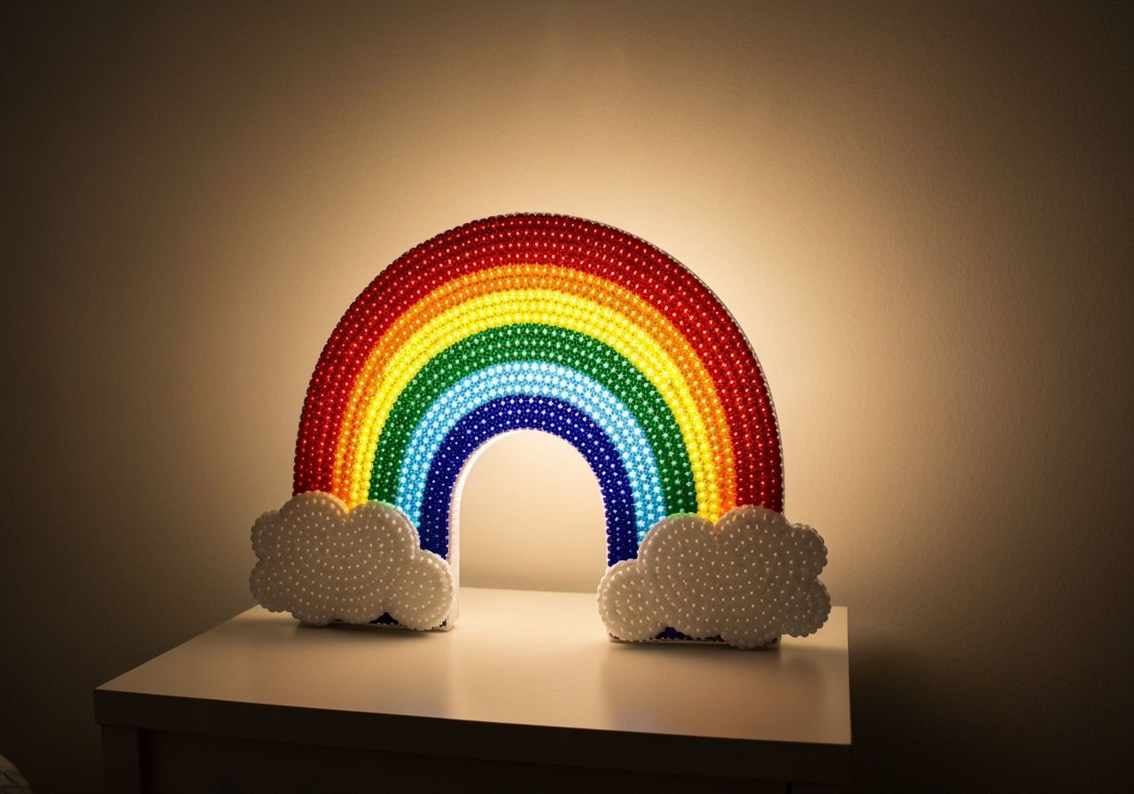 Handcrafted Beaded Rainbow Night Lamp with Soft Lighting