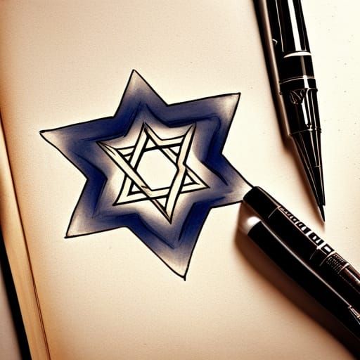 Jewish star symbol by artist "anime", Anime Key Visual, Japa...