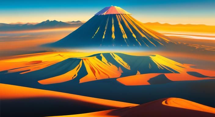 Mount Bromo Sunrise in Fauvist Colors