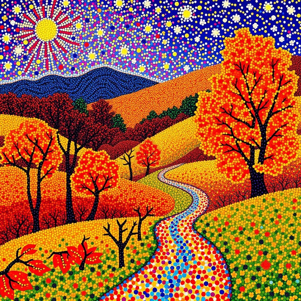 Pointillist Autumn Tapestry