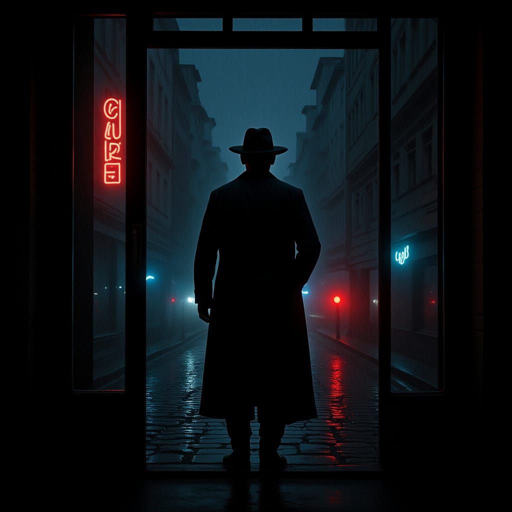 Cinematic Night Scene in Rainy Balkan City