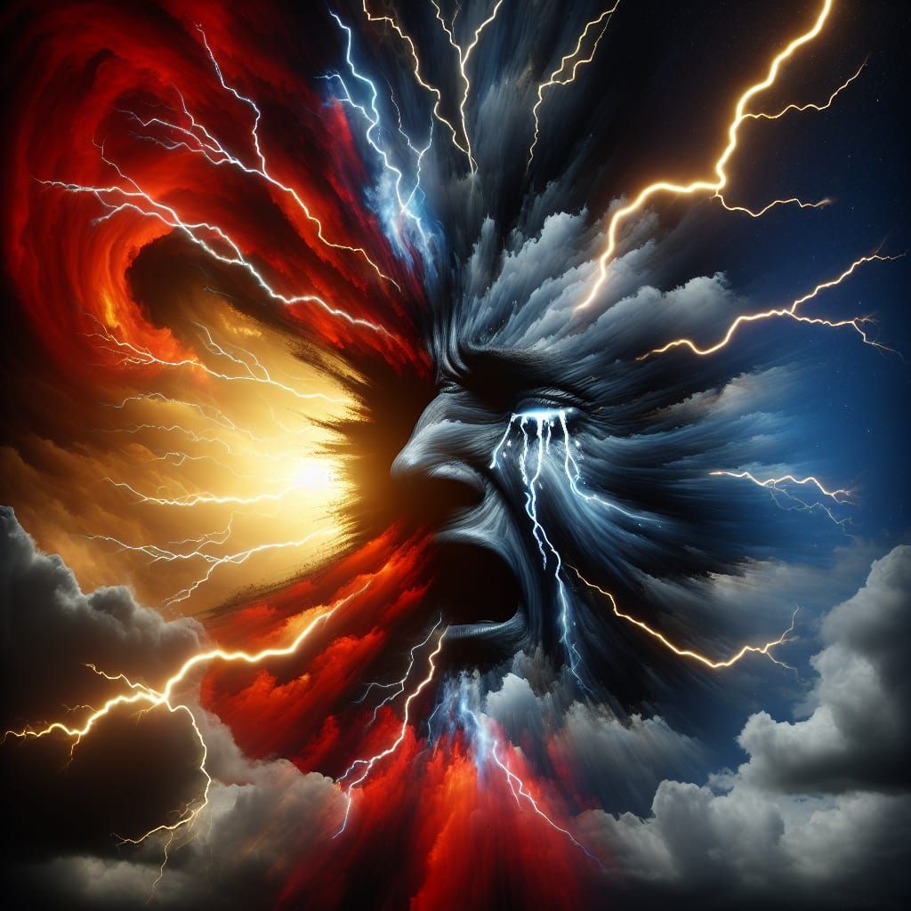 Stormy Maelstrom Reveals Crying Face in Dual Exposure