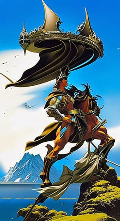 16k resolution, art by Yoshitaka Amano, Alphonse Mucha, Syd Mead, Brom, Vetarmora, Boris Vallejo, Jakub Rebelka, and Pet...