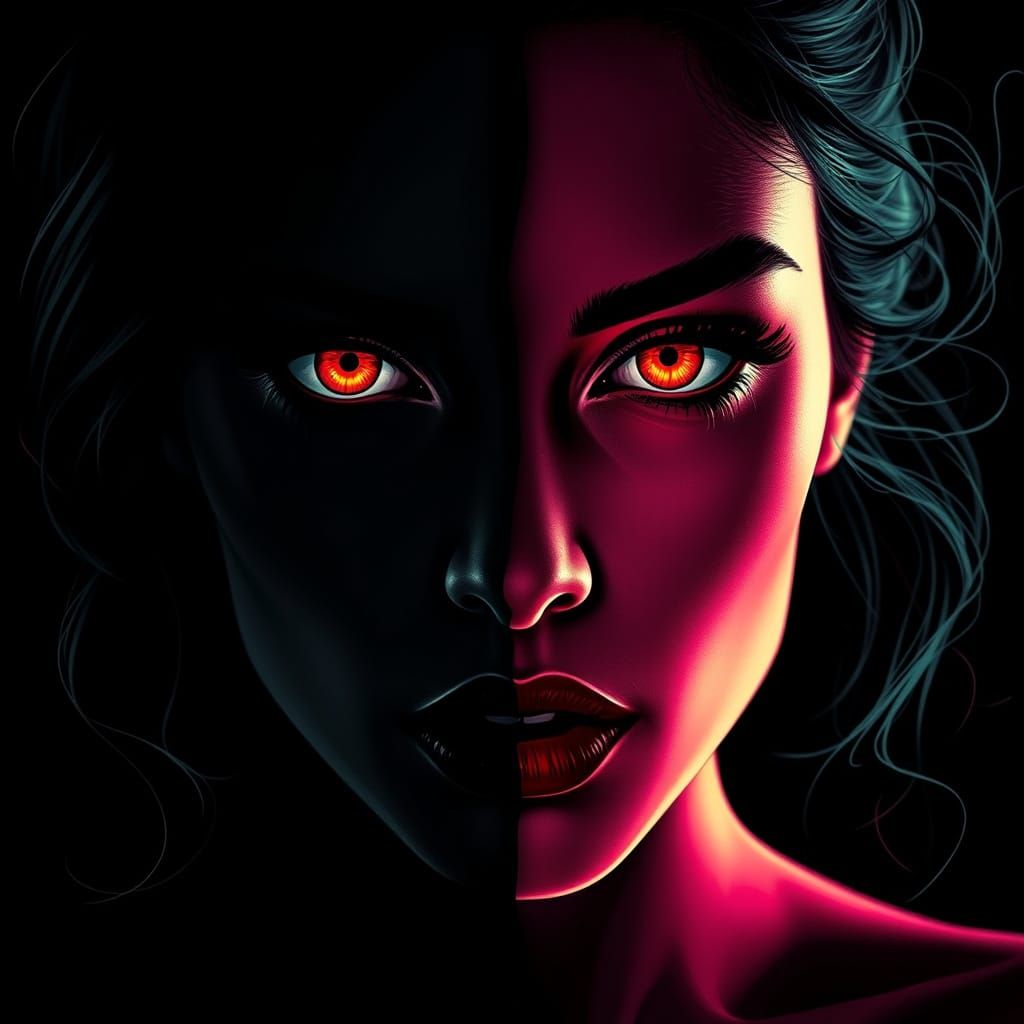 Divided Beauty in Neon Realism