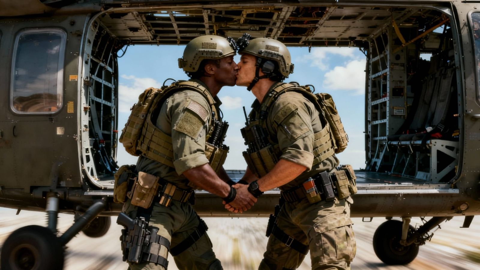 Two Men Preparing for Deployment