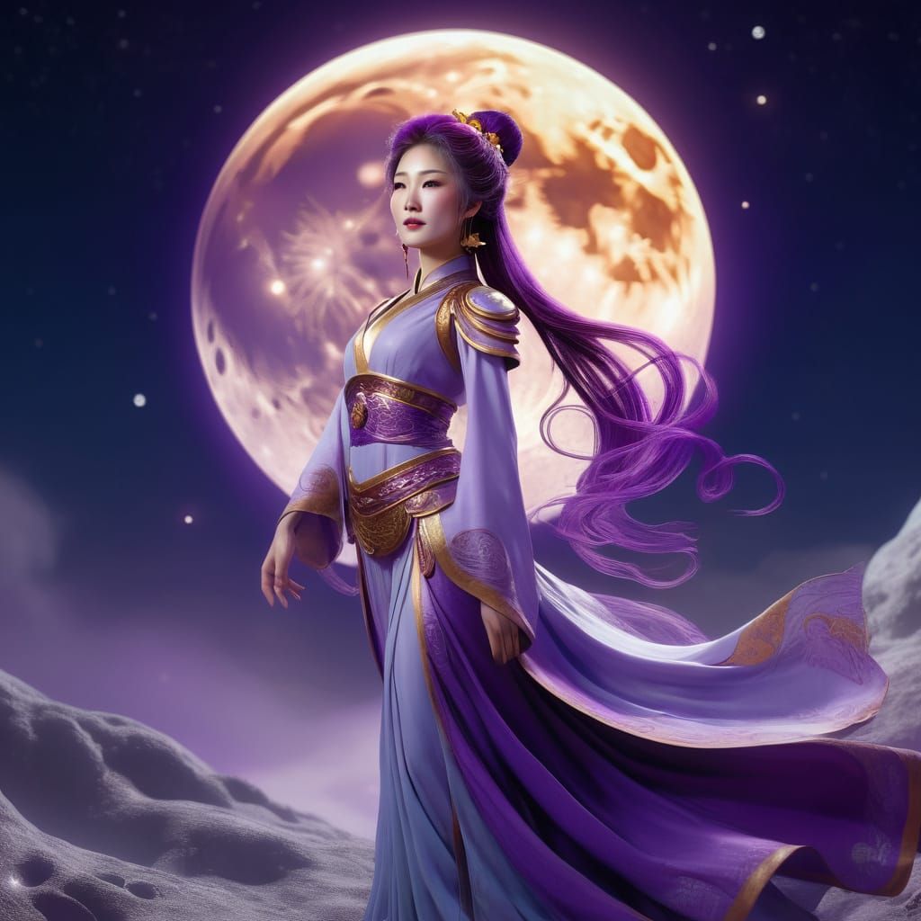 Chang'e, Goddess of the Moon, in Digital Art