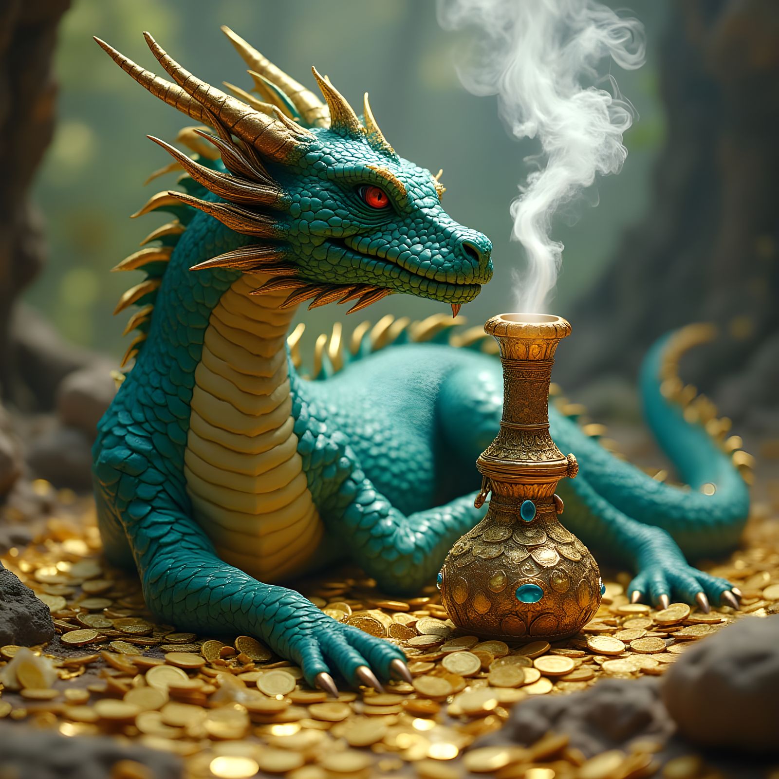 Dragon Basks in Golden Bliss