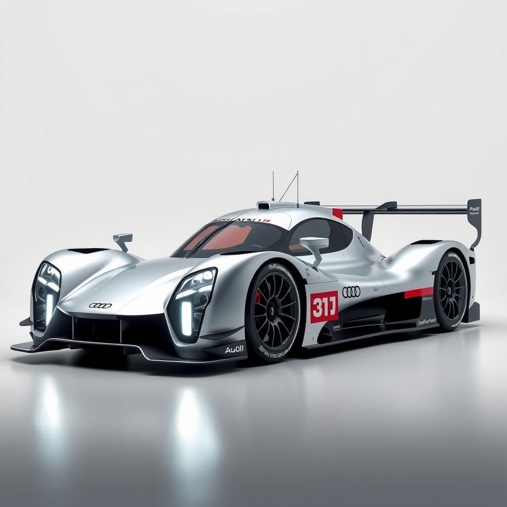 Futuristic Audi Hypercar in a White Studio Setting