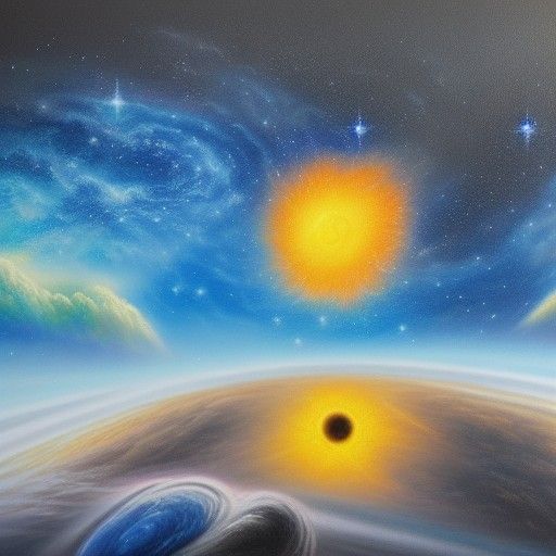 God Creates Universe as Detailed Oil Painting