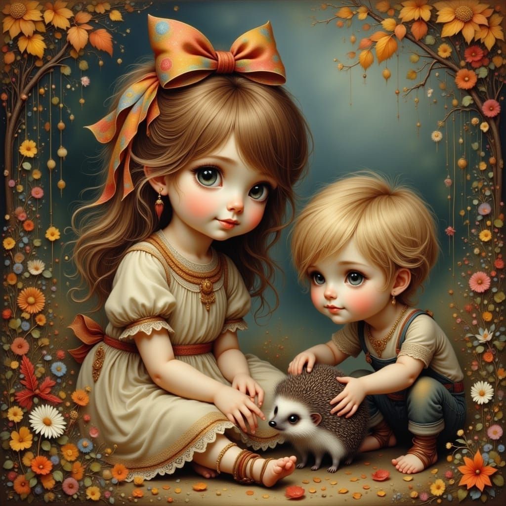 Children's Autumn Dream in Cubist Style