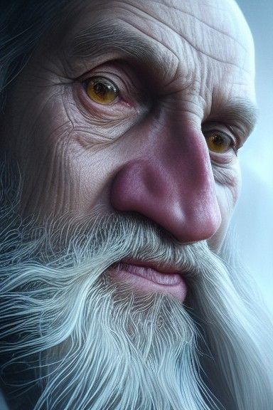 Detailed Human Wizard Portrait in Hyperrealism
