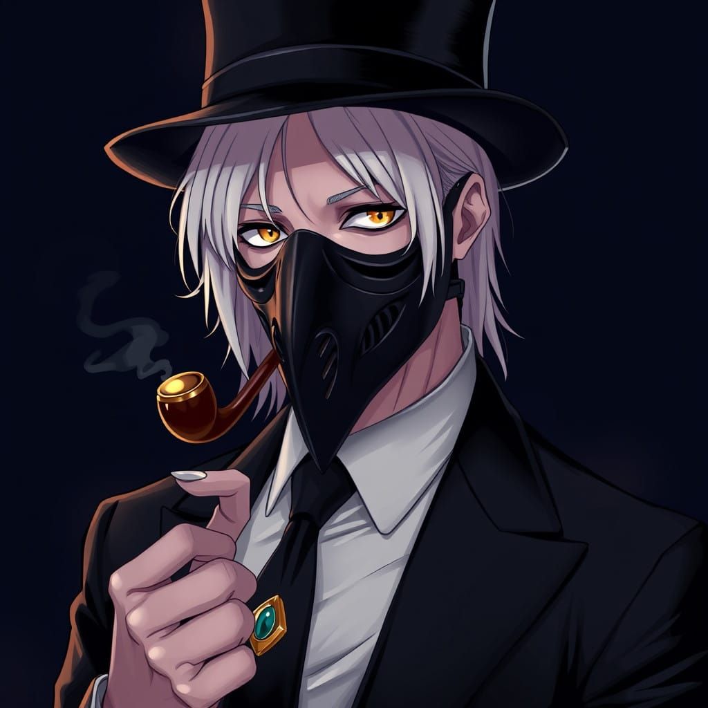 Enigmatic Plague Doctor in Golden Accents