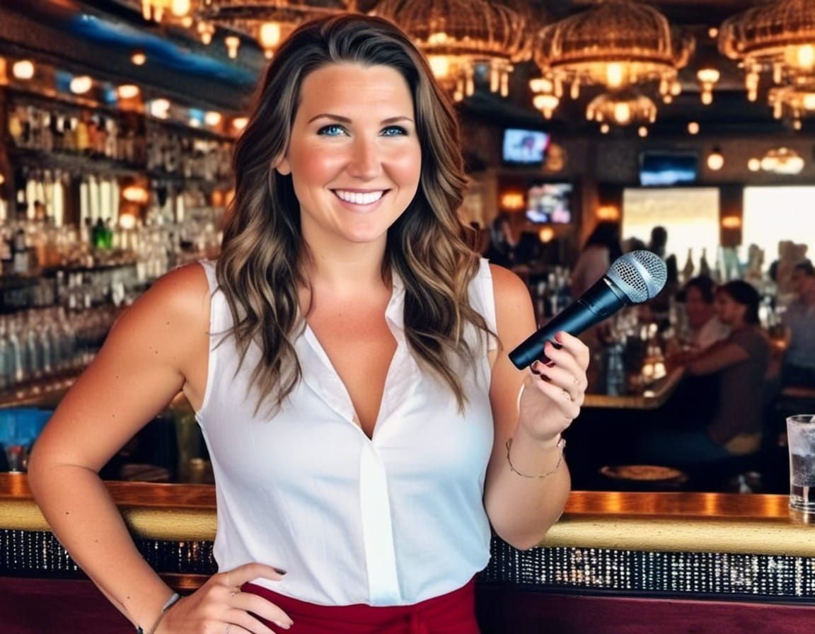 Karaoke Singer with Perfect Smile and Hazel Eyes