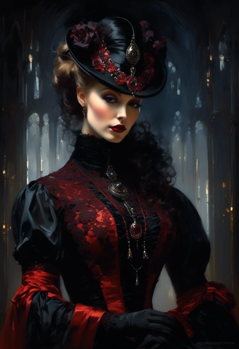 Gothic Sci-Fi Vampiress in Avant-Garde Style