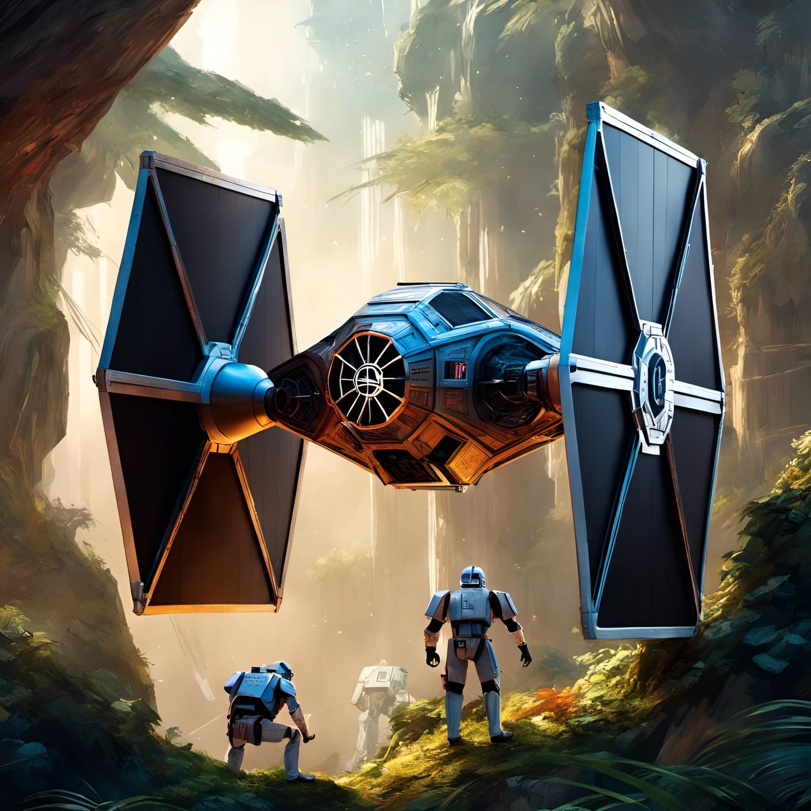 Wifi Tie Fighter with Intricate Motifs