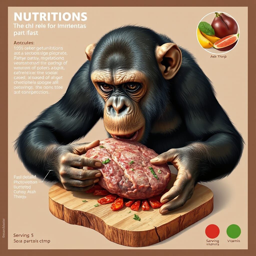 Chimpanzee Meat Nutrition in Trompe L'oeil Style