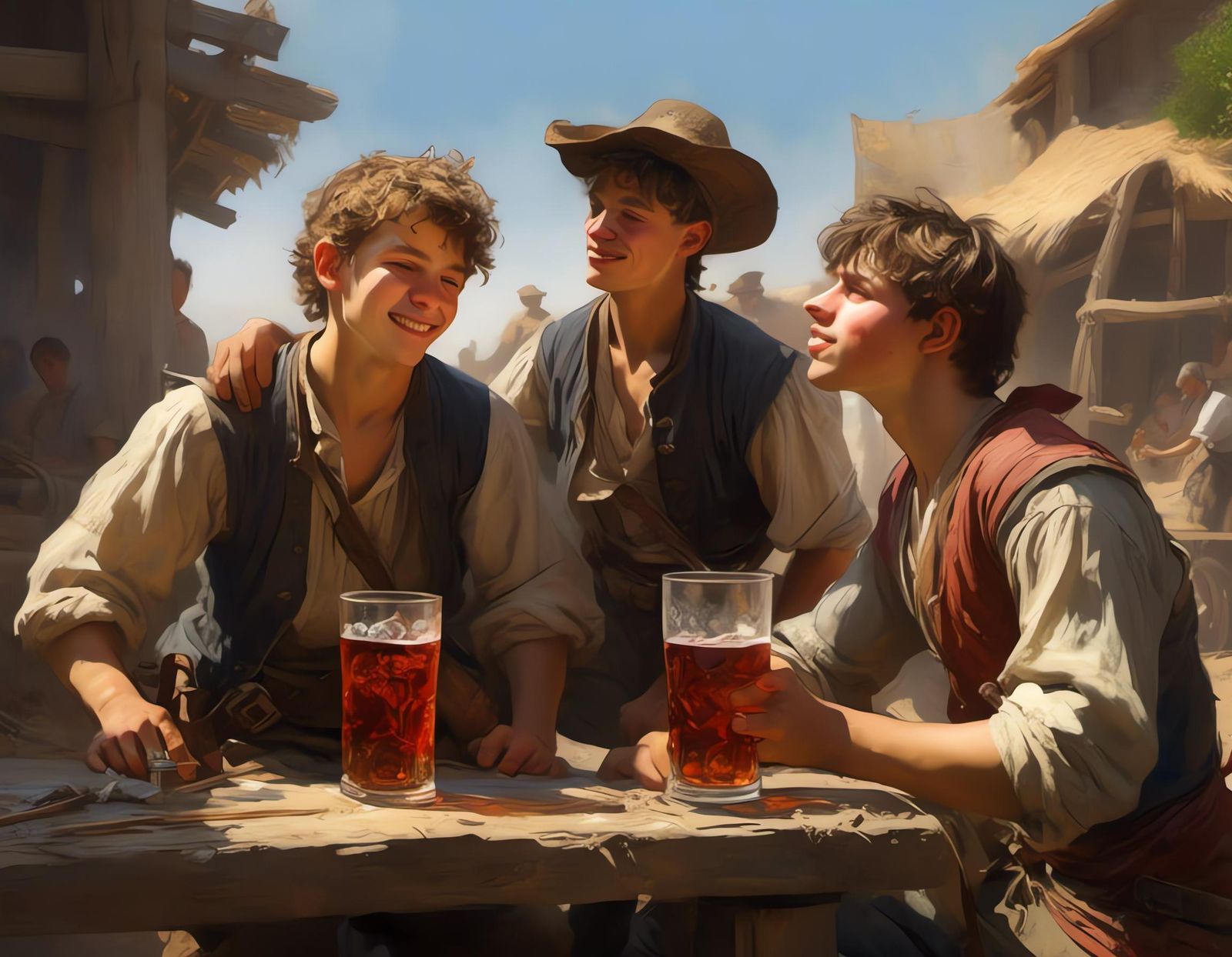 Boys Drinking Coke: Hyperrealistic Portrait