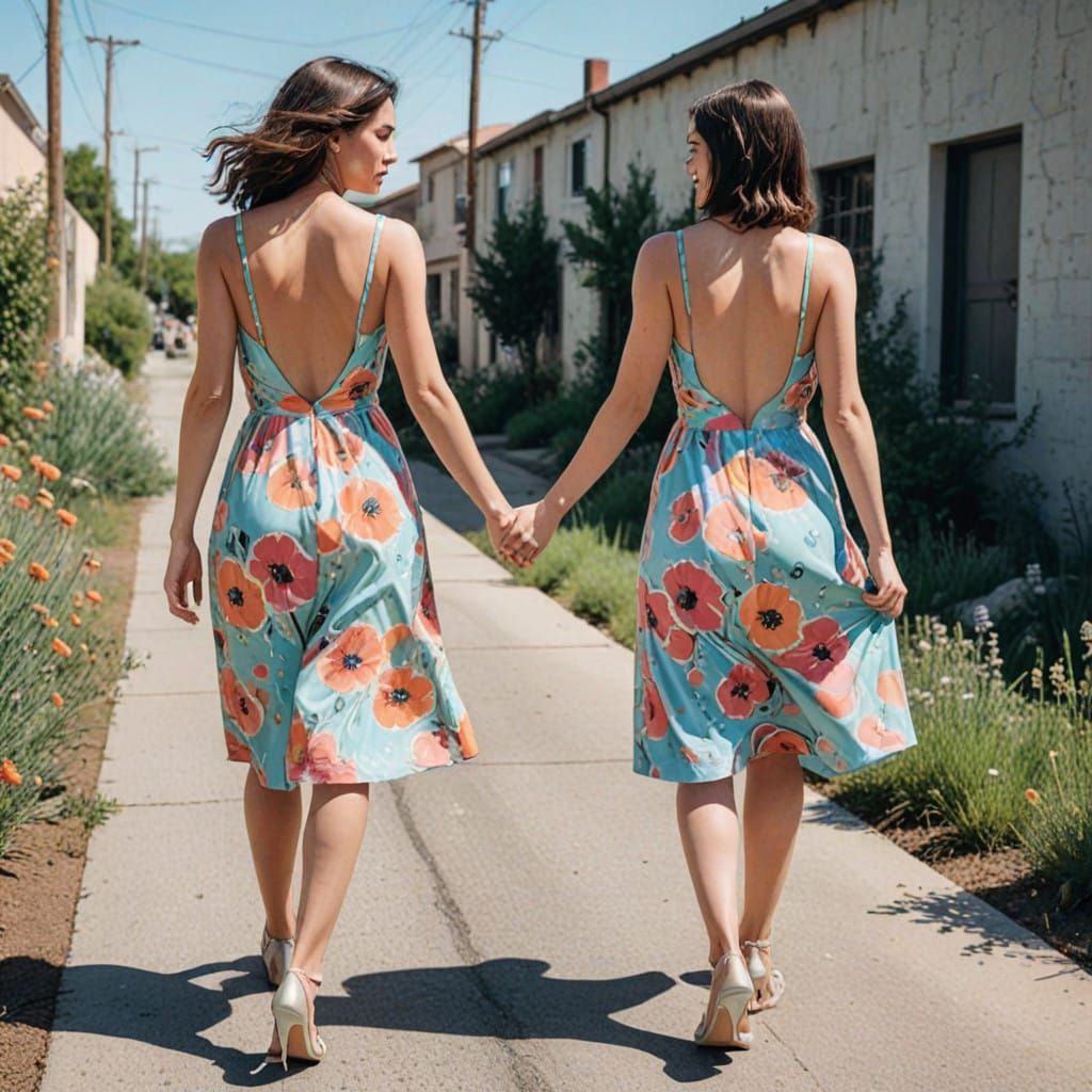 Bestie Bond in Vibrant Pastel Dreamscapes