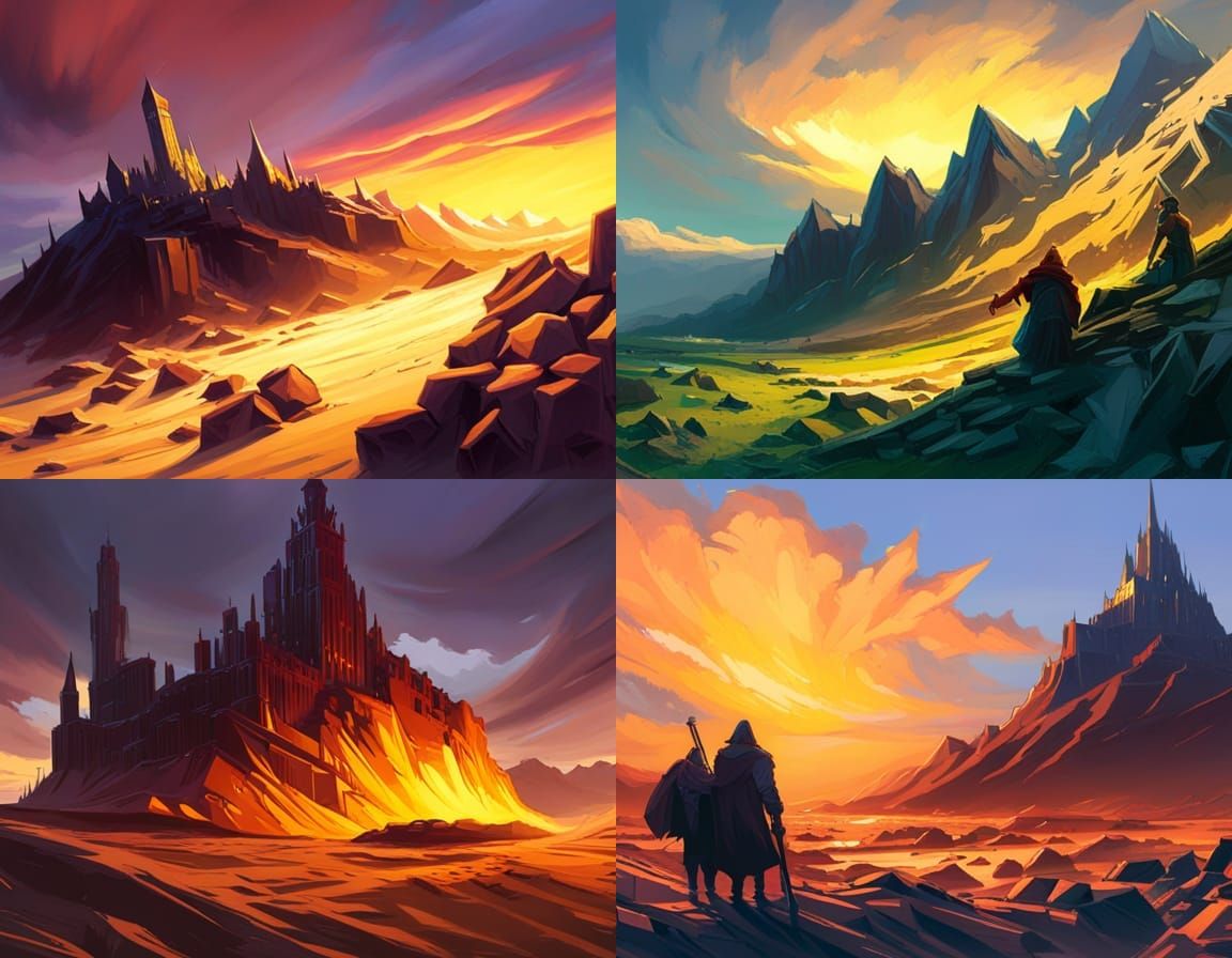 Contemplative Figure in Landscape Painting