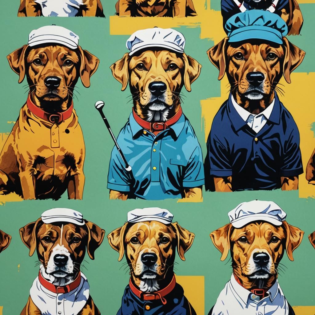 Pop Art Dogs: Golfer, DJ, Chef, Business Person