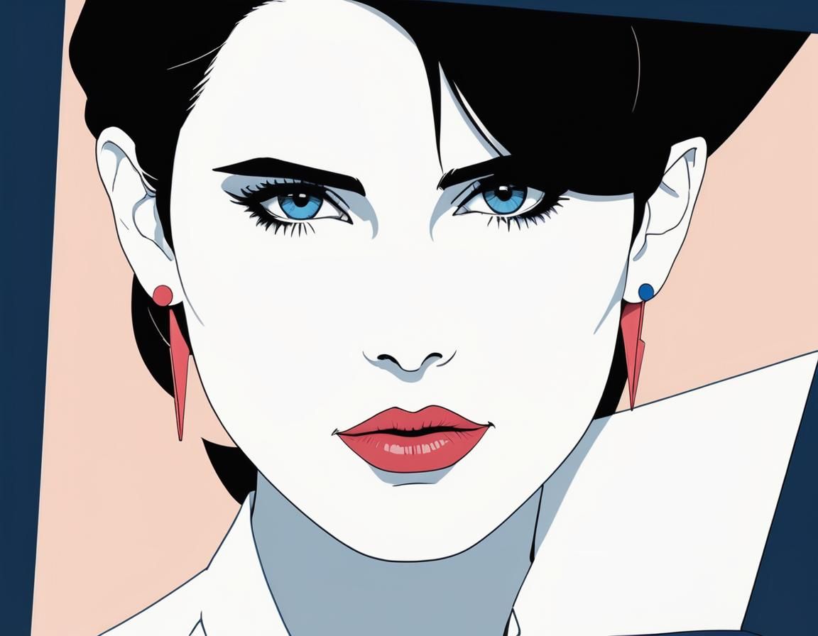 Woman in High Fashion Outfit Against Retro Background