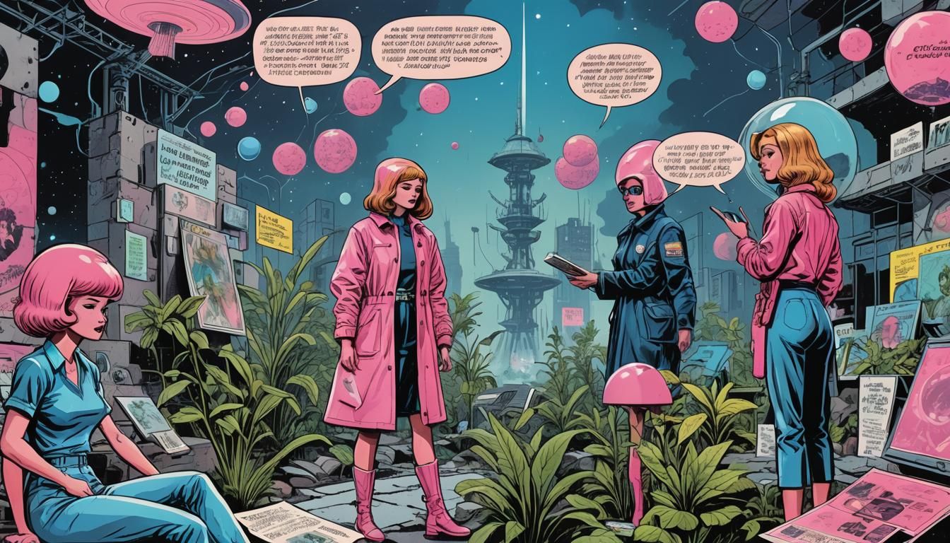 Polish Comics: Retrofuturistic Neon Landscape