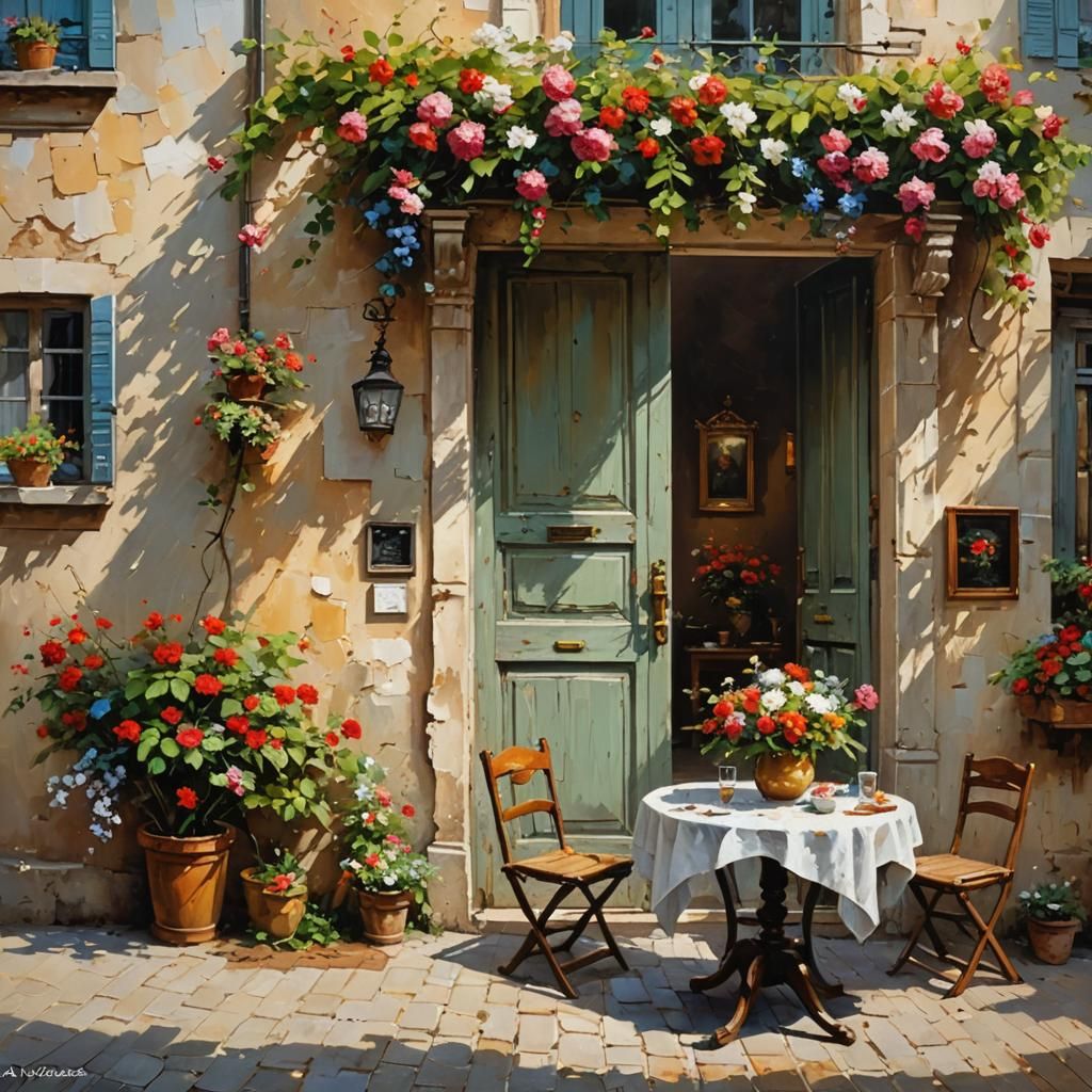 Dynamic Impasto Painting of Room Interior