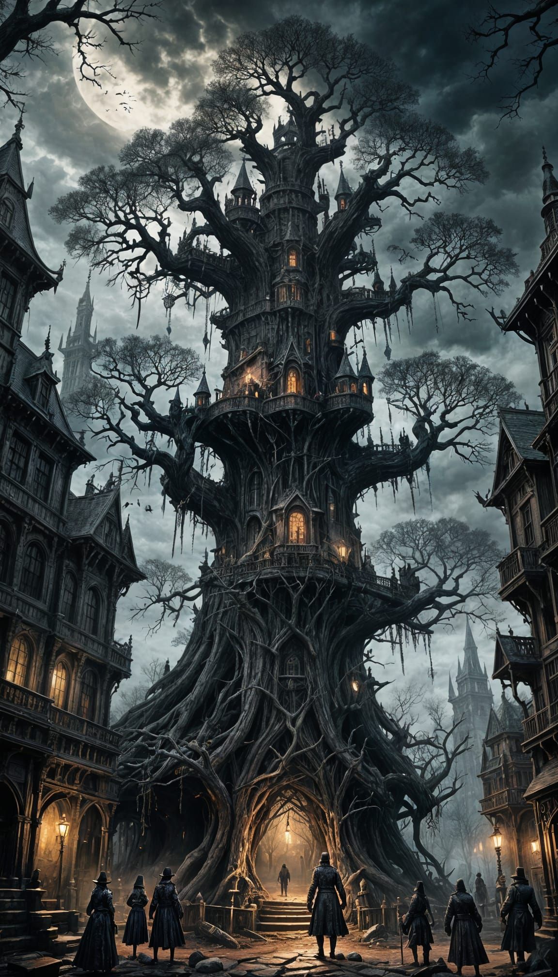 Epic Victorian Treehouse in Yharnam City, Bloodborne