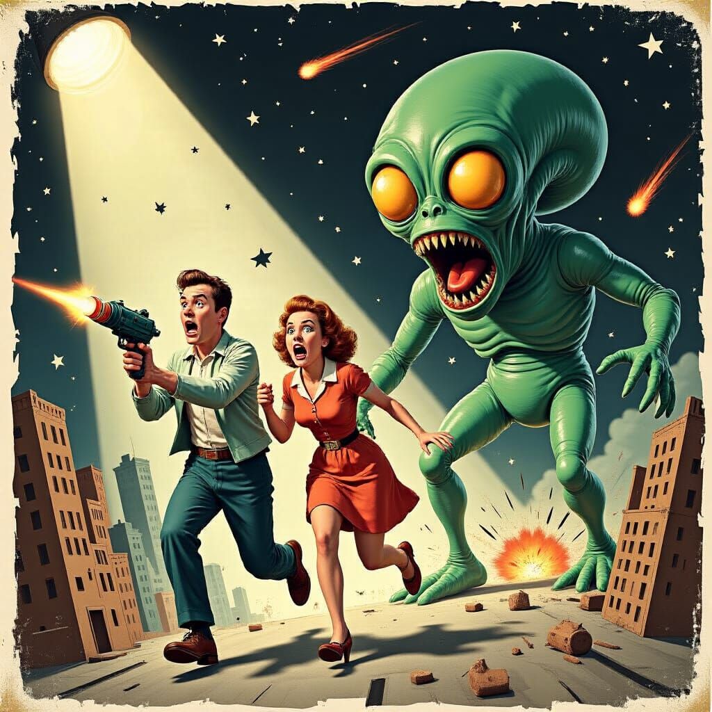 Retro Sci-Fi Movie Poster: Terror from Planet Zlob