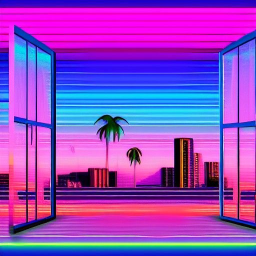 Synthwave Windows 98 Background in Neon Retro Style