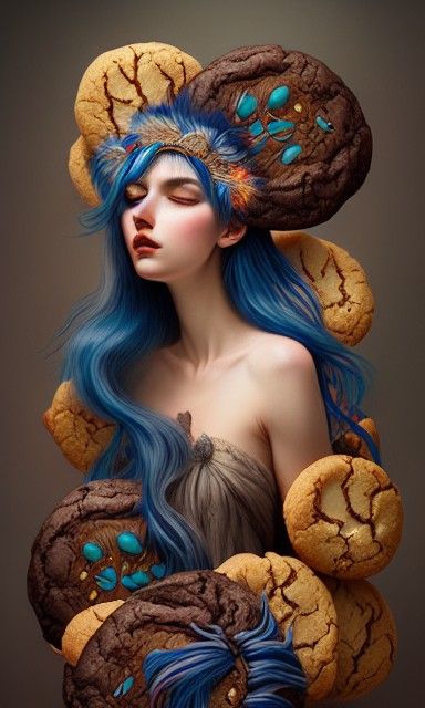 Cookie Monster Inspired Androgynous Portrait by Artgerm