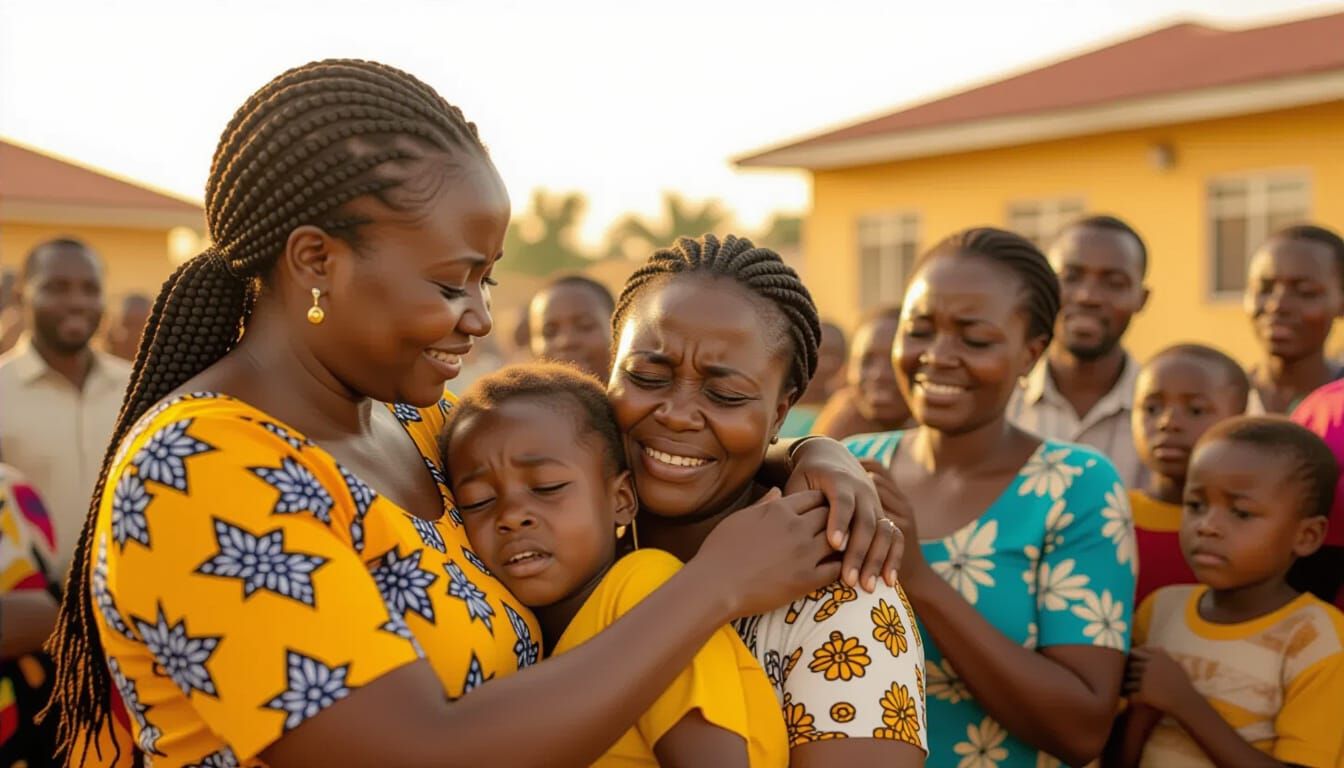 Joyful Reunion: African Families Embrace in Nigerian City