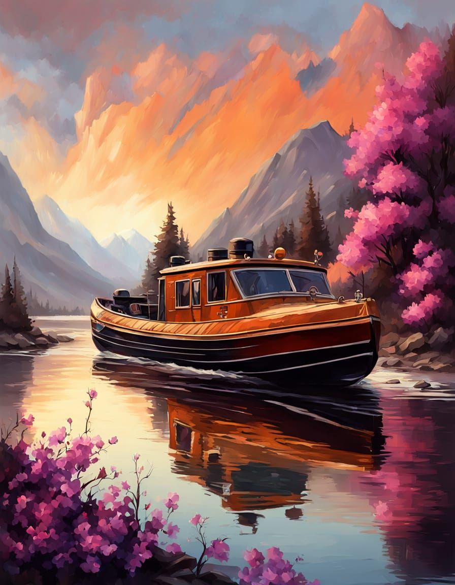 Fantasy Landscape Inside a Leaf as Cubist Painting