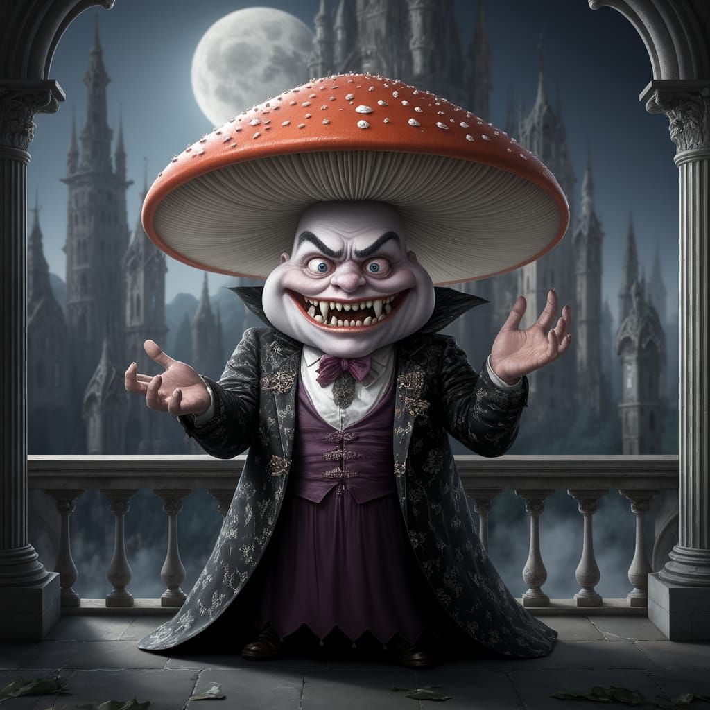 Gothic Vampire Fungus Reigns Over Dark Castle