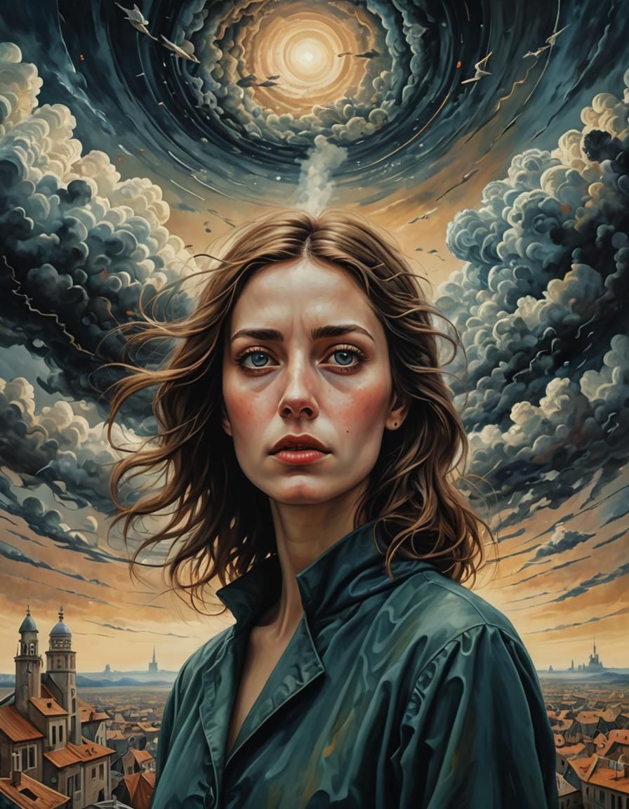 Surreal Agoraphobia Portrait: Maximalist Dark Fantasy