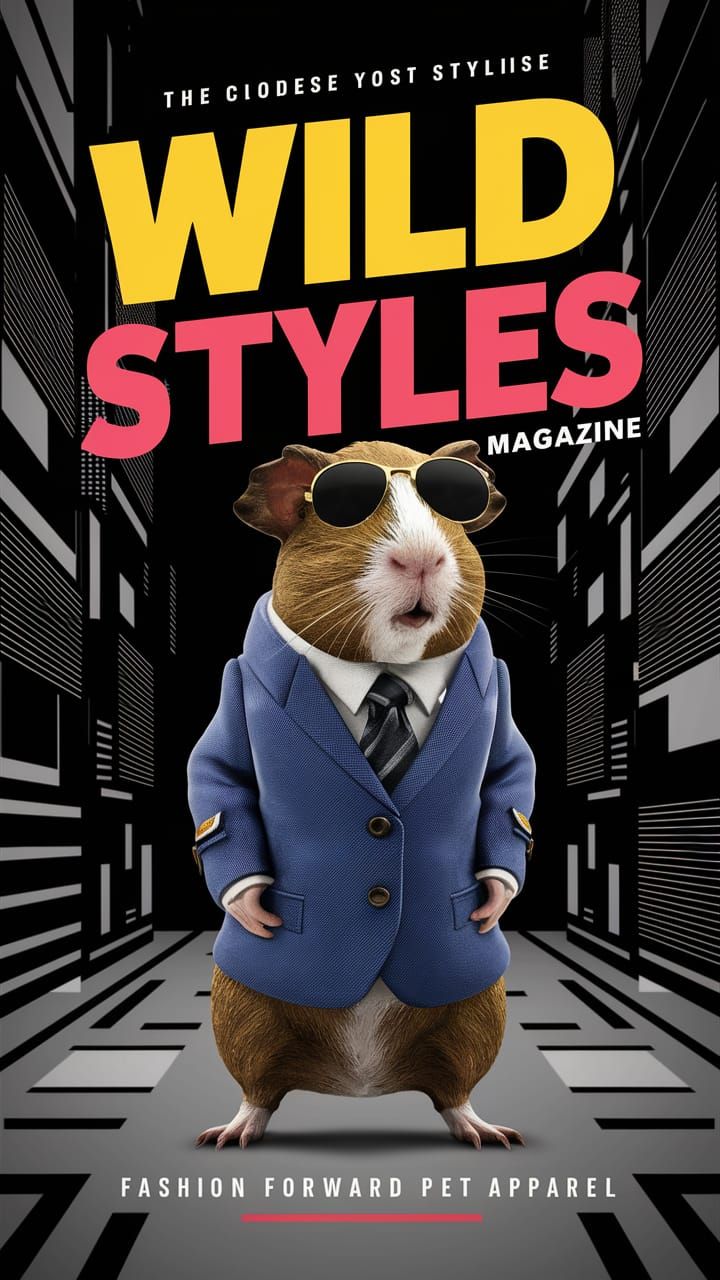 Chic Guinea Pig Magazine Cover: Wild Styles