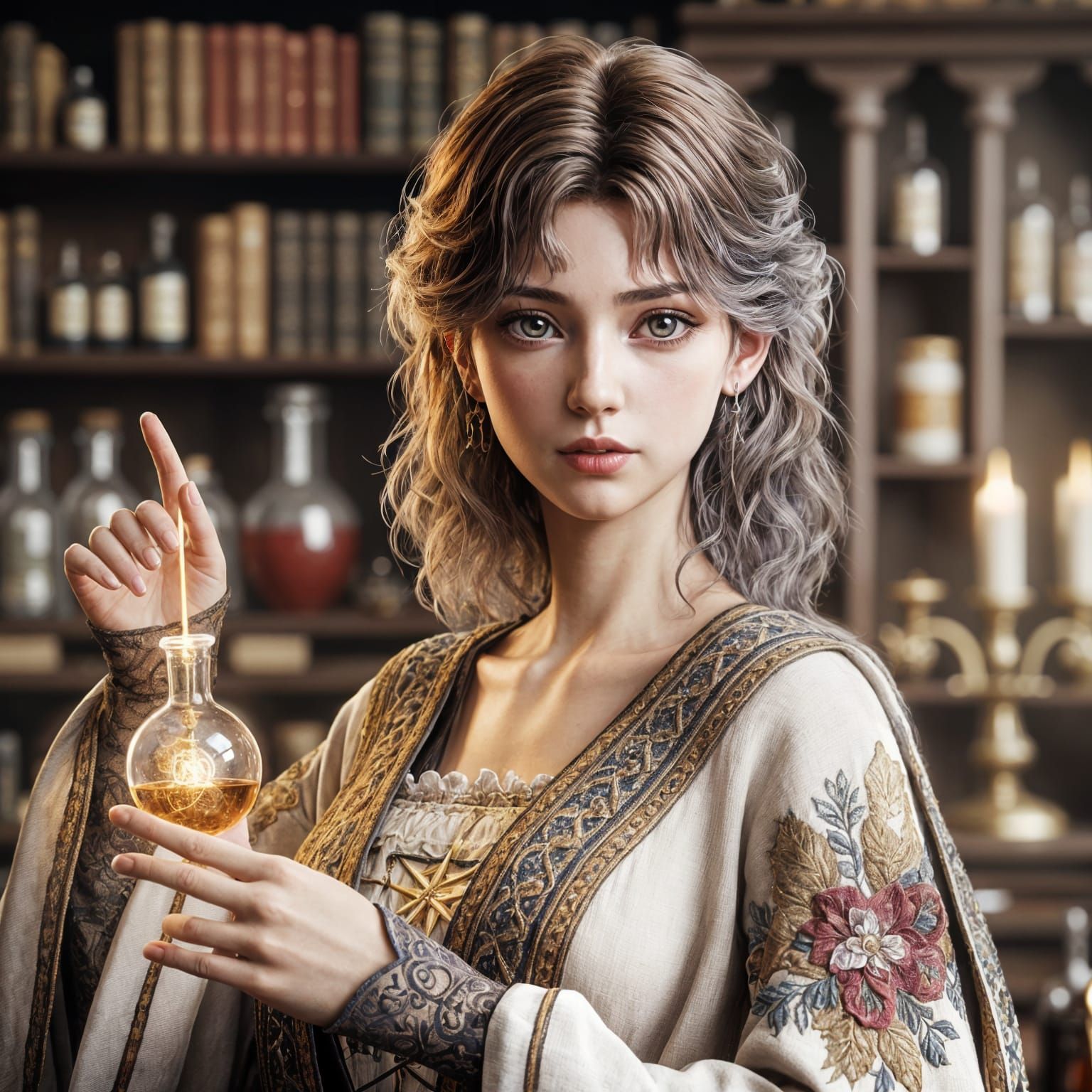 Renaissance Alchemist: Anime Portrait in 4K