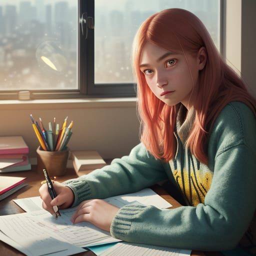 Ethereal Teenage Girl in Golden Light