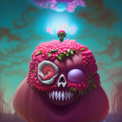 Dreamlike Meatwad Goddess of Halloween in 3D