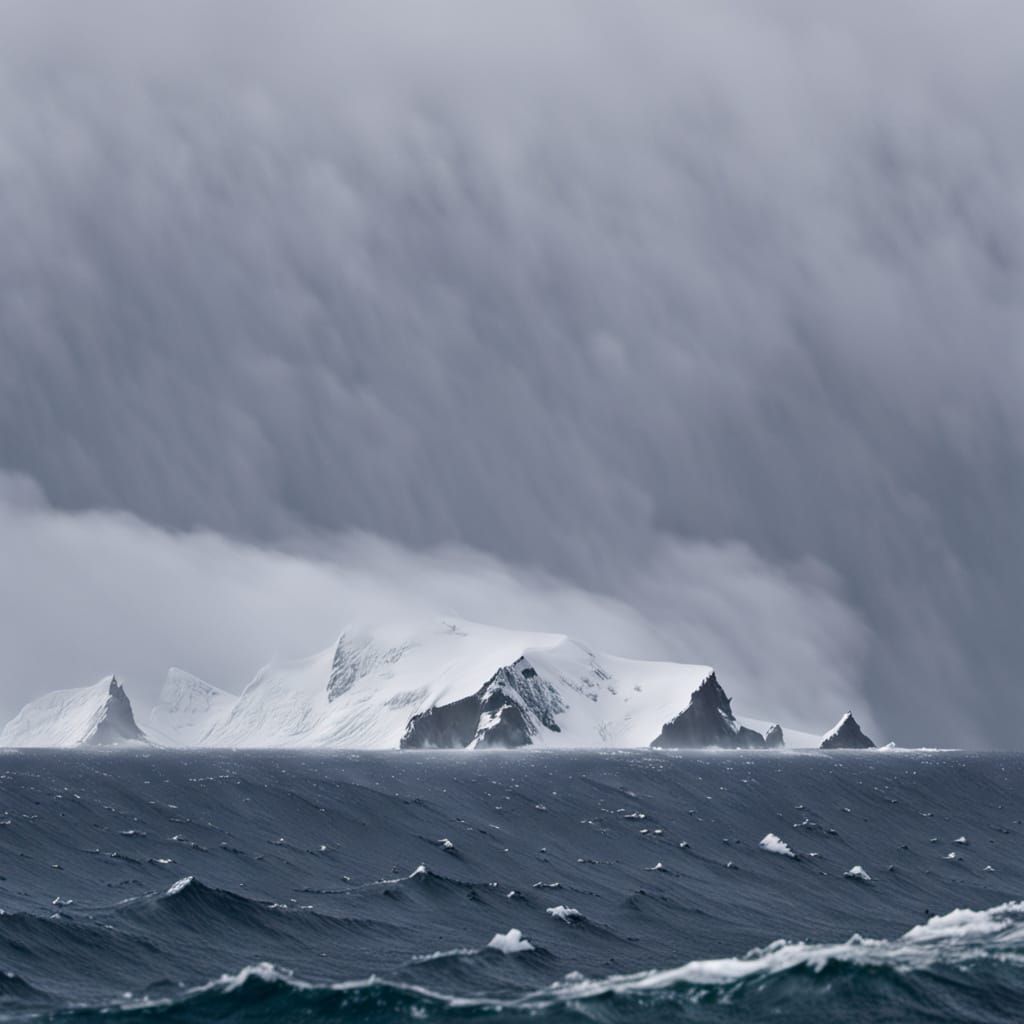 Bouvet Island during a storm