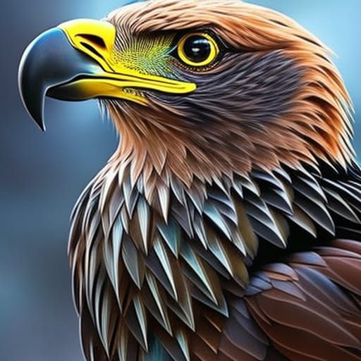 Hyperrealistic Eagle with Splash Art Background