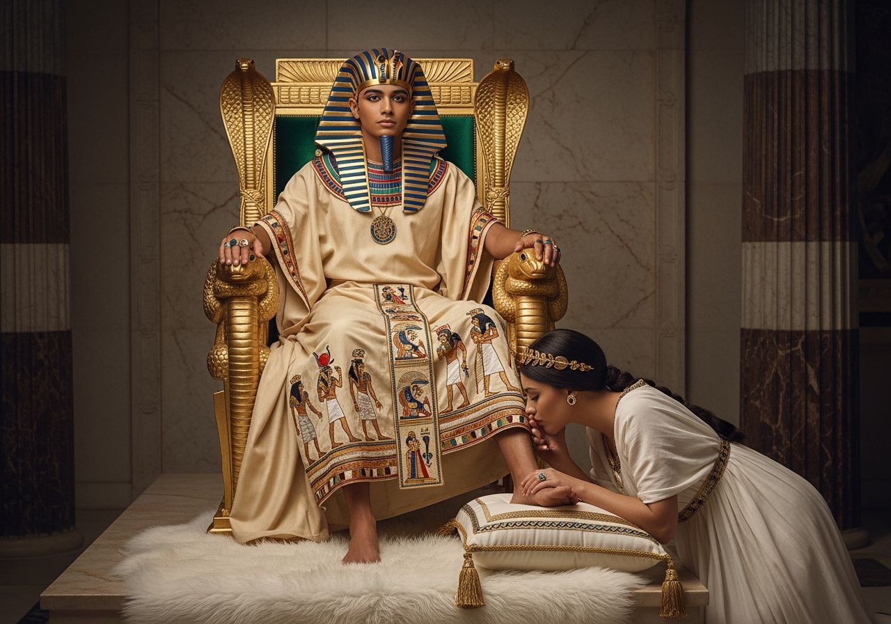 Regal Egyptian Pharaoh on Opulent Throne