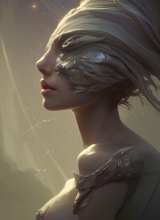 Lyran Starseed Portrait in Cosmic Style