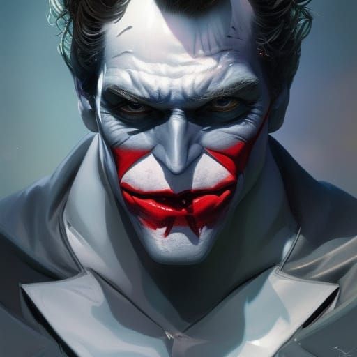 Batman and Joker Portrait in Hyperdetailed Style