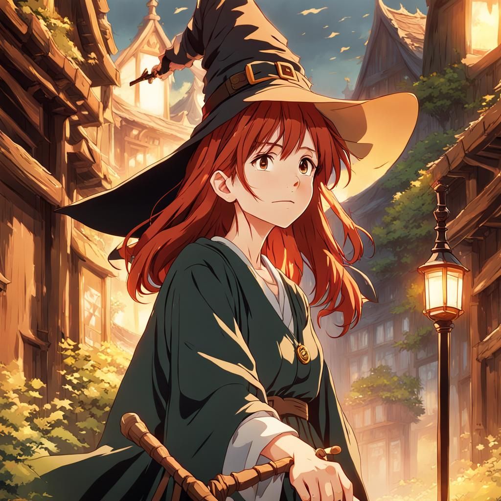 Anime Witch in Studio Ghibli Style