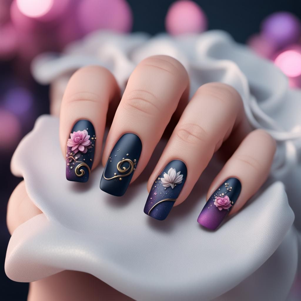 Sassy Classy Matte Nails: Fantasy Concept Art
