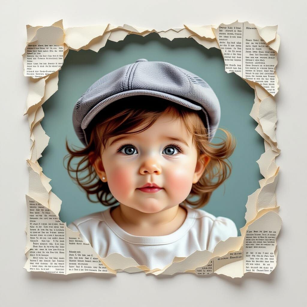 Creative Paper Art with Baby Portrait