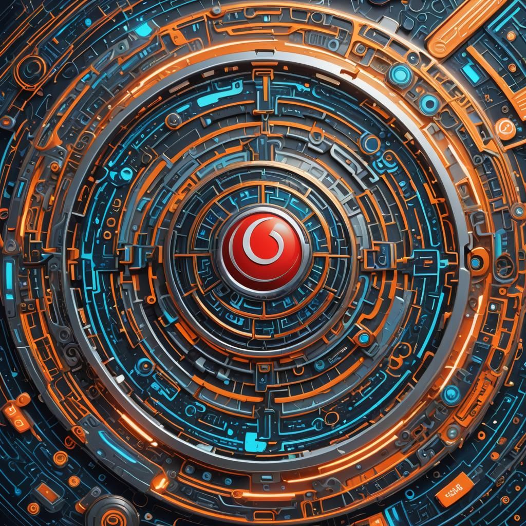 Vodafone Business Solutions Badge in Fantasy Art Style