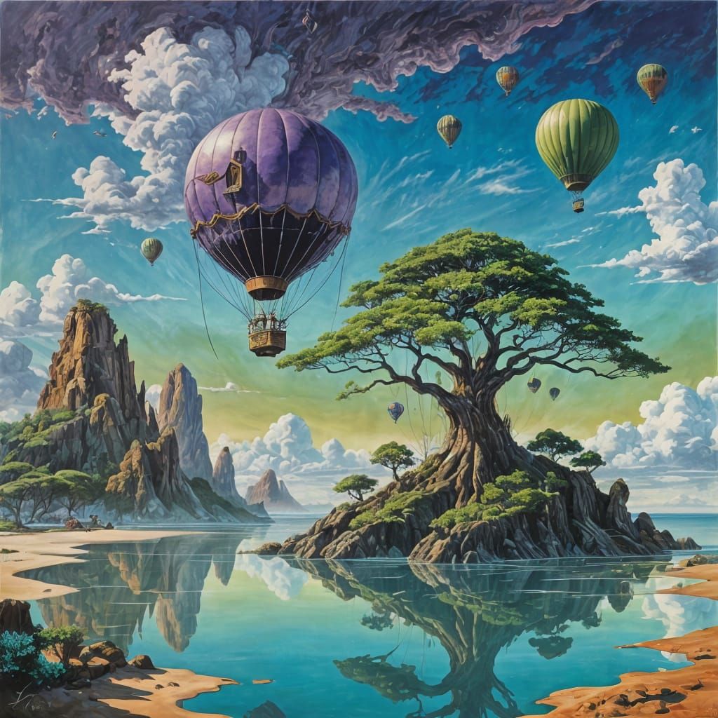 Surreal Beach Album Art in Roger Dean Style