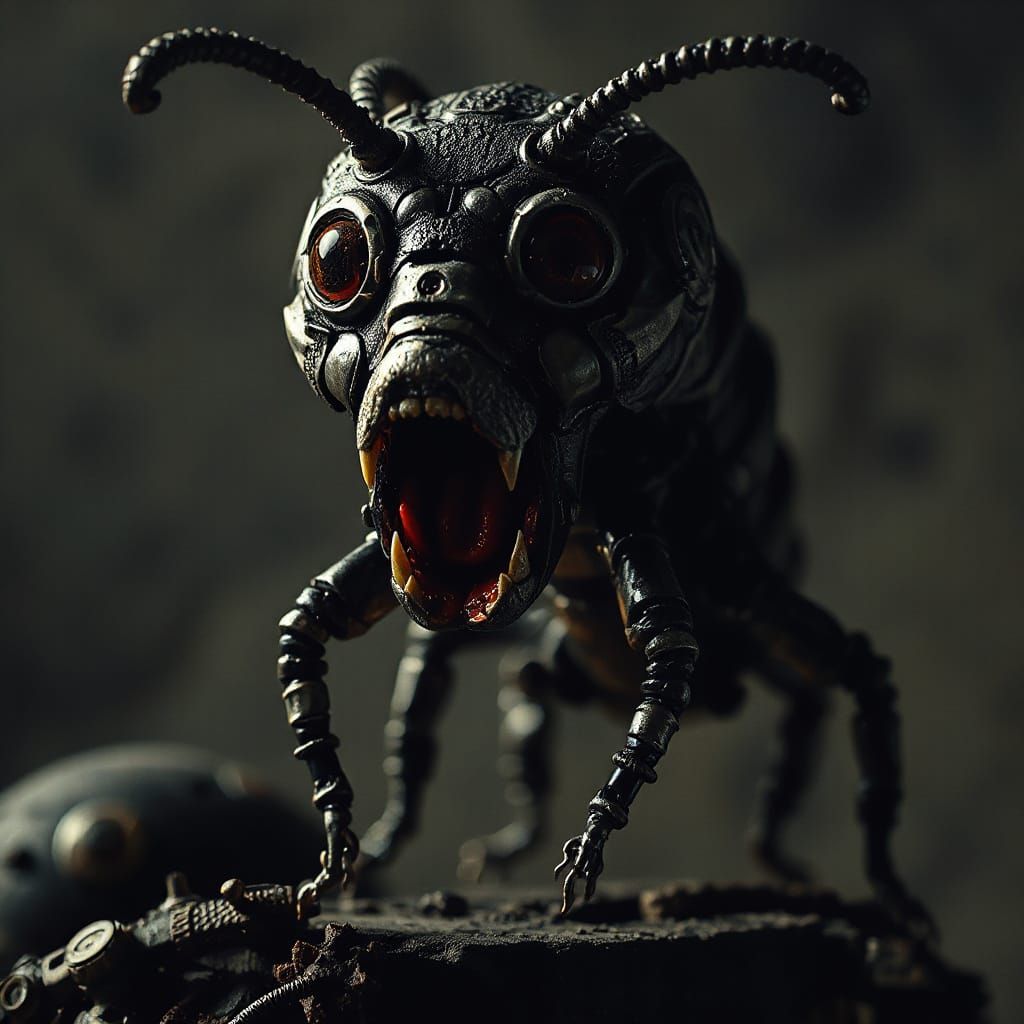 Biomechanical Caterpillar in Giger Style